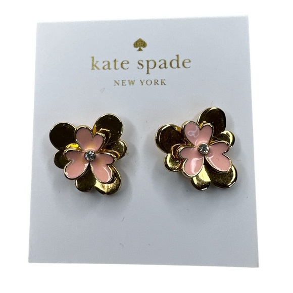 KATE SPADE ♠️ PANSY BLOSSOMS FLOWER EARRINGS - Picture 2 of 6